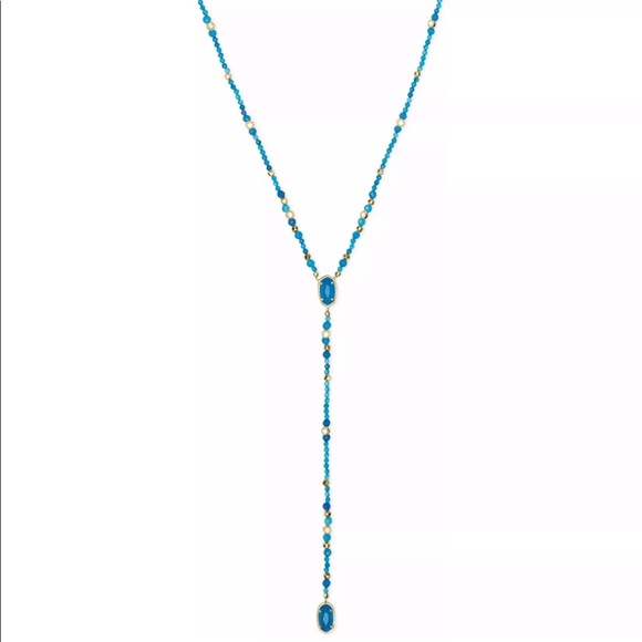 Kendra Scott turquoise aqua Bethany Y shaped NWT - Picture 7 of 8